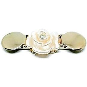 Clothes Clip – Cinch Together Your Dress, Sweater, Cardigan or Other Clothing - Handmade White Rose Design in Kuwait