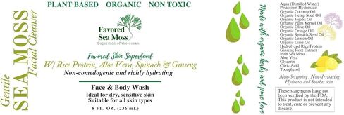 منظف ​​الوجه المرطب من طحالب البحر المفضل، غسول الوجه الرغوي، منظف الوجه للنساء والرجال، منظف مرطب من طحالب البحر، غسول الوجه، منتجات العناية ببشرة الوجه - 8 أونصة سائلة in Kuwait