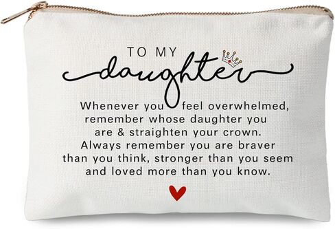 Love You Mom, Mother’s Day Gift, Valentine’s Makeup Bag, Gift From Daughter, Gift for Mom, Daughter to Mother Gift, Mummy Gifts, Makeup Case, Christmas, Birthday, Gifts for Mom in Saudi Arabia
