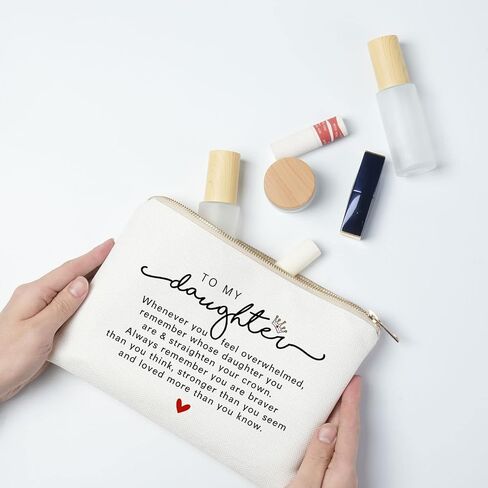 Love You Mom, Mother’s Day Gift, Valentine’s Makeup Bag, Gift From Daughter, Gift for Mom, Daughter to Mother Gift, Mummy Gifts, Makeup Case, Christmas, Birthday, Gifts for Mom in Saudi Arabia