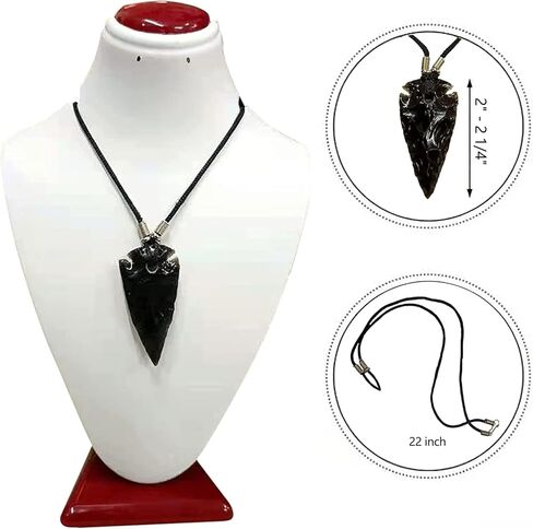 قلادة رأس سهم سبج أسود للرجال والنساء قلادات رأس سهم + رأس سهم زجاجي شفاف in Kuwait