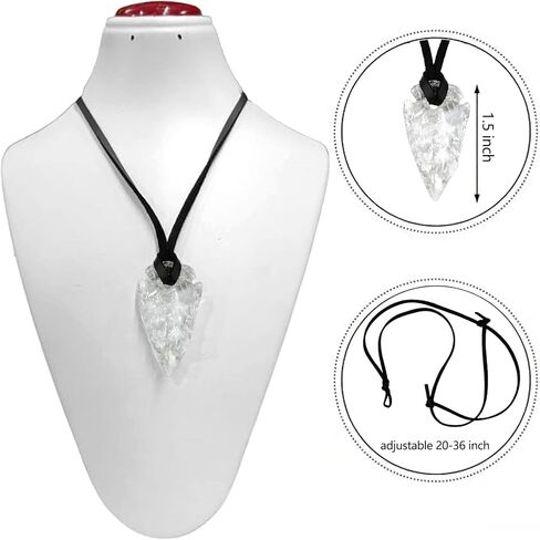 قلادة رأس سهم سبج أسود للرجال والنساء قلادات رأس سهم + رأس سهم زجاجي شفاف in Kuwait