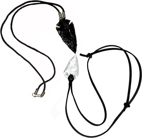 قلادة رأس سهم سبج أسود للرجال والنساء قلادات رأس سهم + رأس سهم زجاجي شفاف in Kuwait