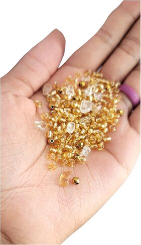 Citrine Hematite Crystal Dreadlock Loc Sprinkles Gold Hair Beads (Needle & Thread) in Kuwait