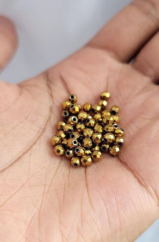 Citrine Hematite Crystal Dreadlock Loc Sprinkles Gold Hair Beads (Needle & Thread) in Kuwait