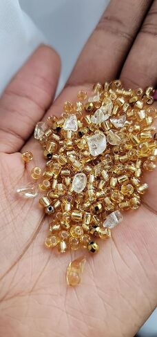 Citrine Hematite Crystal Dreadlock Loc Sprinkles Gold Hair Beads (Needle & Thread) in Kuwait