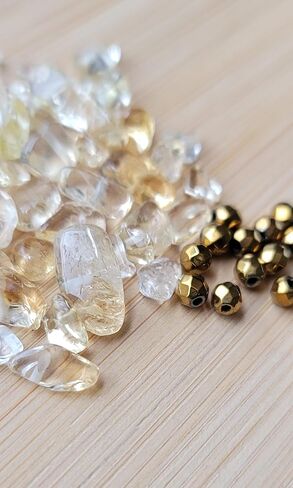 Citrine Hematite Crystal Dreadlock Loc Sprinkles Gold Hair Beads (Needle & Thread) in Kuwait