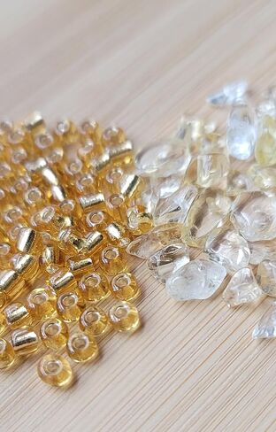 Citrine Hematite Crystal Dreadlock Loc Sprinkles Gold Hair Beads (Needle & Thread) in Kuwait