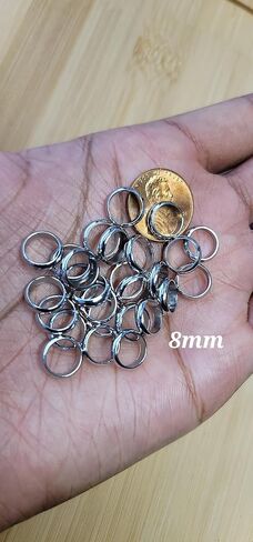 Beaditwearitloveit 10 خرزات شعر من الفولاذ المقاوم للصدأ لضفائر لوك الملتوية والشعر الطبيعي، خرز لوك، إكسسوارات شعر دريدلوك، مجوهرات لوك (8 مم، فضي) in Kuwait