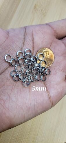 Beaditwearitloveit 10 خرزات شعر من الفولاذ المقاوم للصدأ لضفائر لوك الملتوية والشعر الطبيعي، خرز لوك، إكسسوارات شعر دريدلوك، مجوهرات لوك (8 مم، فضي) in Kuwait