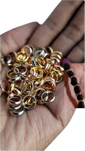 Beaditwearitloveit 10 خرزات شعر من الفولاذ المقاوم للصدأ لضفائر لوك الملتوية والشعر الطبيعي، خرز لوك، إكسسوارات شعر دريدلوك، مجوهرات لوك (8 مم، فضي) in Kuwait