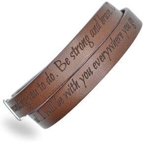 Christian Bracelet for Men | Handmade Genuine Leather Bracelet | Christian Gifts for Men | Bible Verse Bracelets | Religious Gifts for Men | Made in USA by Waymaker Leather