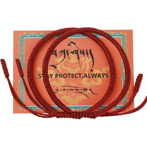 سوار حماية من رهبان التبت المباركين الأصليين من ioieia مصنوع يدويًا من Dorje Knot للنساء والرجال مع تعويذة. سوار أحمر - سوار سلسلة أحمر - سوار رجالي - هدايا للنساء والرجال in Kuwait