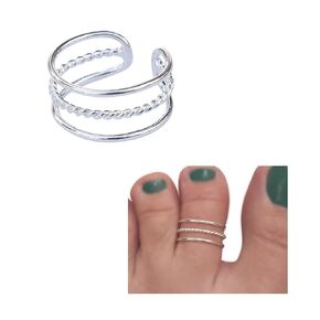 925 Sterling Silver Triple Band Toe Ring/Knuckle Ring | Small Adjustable Elegant Dainty Ring Handmade by MiYa Jewelry Creations