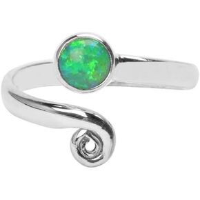 Dark Blue Opal Toe ring midi rings 925 Solid Sterling Silver Girl Women Body Jewellery Lab Opal Adjustable Stone Toe Rings
