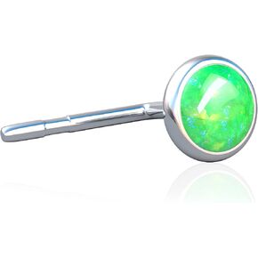 Opal Tragus Stud Earring, Tragus Earring in 14k Gold filled ,3 mm green Opal Tragus studs Piercing in Saudi Arabia