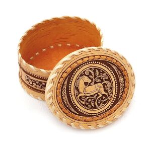 Decorative Trinket Box Birch Bark Gift Boxes Horse 4.5x3.7 inch (11.5x9.5 cm), height 2 3/8 inch (6 cm) in Saudi Arabia