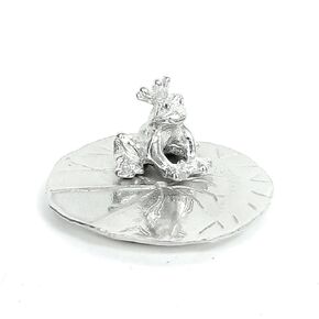Frog Prince Ring Holder - Gift Boxed with One Kiss Can Change Everything Story Card - Handcrafted Pewter Made in USA in Kuwait