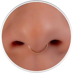 Fake Septum Ring 20 Gauge Gold Filled Faux Septum Hoop - No Piercing Needed Septum Jewelry in Saudi Arabia
