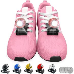 Running lights for runners,Lights for walking at night,IPX5 Running shoe lights waterproof,Shoe light,2Pcs Shoe headlights Used for Dog Walking, Walking Tours Camping, Suitable for Adults Kids(Black)