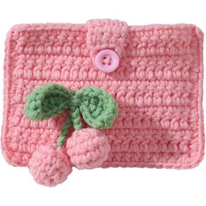 محفظة BIBITIME Crochet ID لبطاقة الائتمان ذات الأكمام الواقية ومحفظة صغيرة لتغيير العملات المعدنية (3.9 بوصة × 2.7 بوصة، أخضر فاتح) in Kuwait