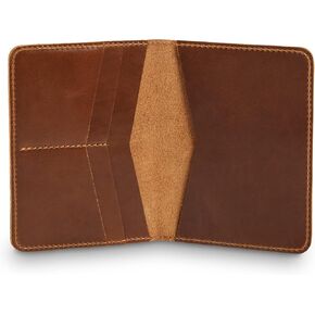 PEGAI Handcrafted Leather Passport Wallet for Men and Women | Full Grain Crazy Horse Leather Passport Holder | Custom Travel Passport Cover & Organizer | (Cinnamon)