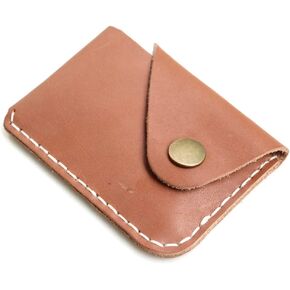 Leather Card Case Wallet with Money Clip Minimalist Simple Thin and Large Capacity Front Pocket Card Holder (maroon)