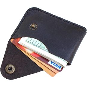 Leather Card Case Wallet with Money Clip Minimalist Simple Thin and Large Capacity Front Pocket Card Holder (maroon)