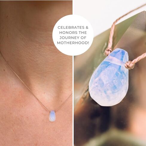 SoulKu Soul Shine Handmade Necklace, Empowering Jewelry With Healing Crystal, Inspirational Jewelry For Women, Mom & Sister, 2"" Extender With Lobster Clasp, 16"" Nylon Cord (Powder Blue, Breathe) in Saudi Arabia