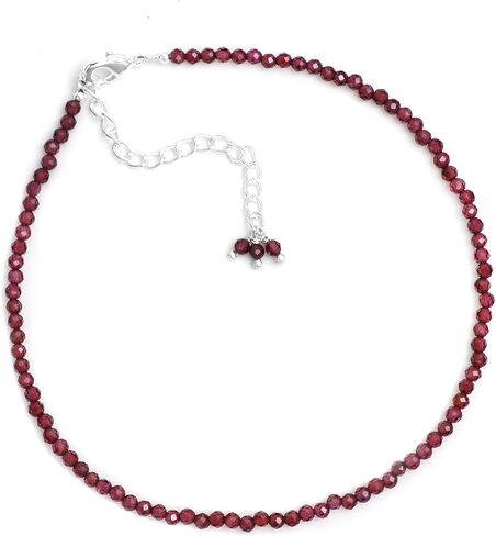 Gempires Black Tourmaline Anklet for Women, Tourmaline Beads, Handmade Anklets, Healing Crystal Anklets for Women, Silver Plated Adjustable Chain 9 inches (2 inch extender) in Kuwait