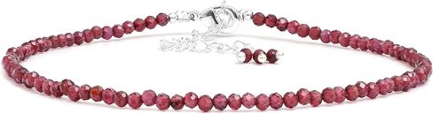 Gempires Black Tourmaline Anklet for Women, Tourmaline Beads, Handmade Anklets, Healing Crystal Anklets for Women, Silver Plated Adjustable Chain 9 inches (2 inch extender) in Kuwait