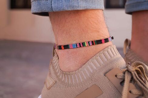 Made by Nami Surfer Anklet for Men and Women Waterproof and Adjustable Surfer Ankle Bracelet String Ankle Bracelet Beach Accessory for Ethnic Hippie Style (White) in Saudi Arabia