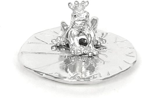 Frog Prince Ring Holder - Gift Boxed with One Kiss Can Change Everything Story Card - Handcrafted Pewter Made in USA in Kuwait