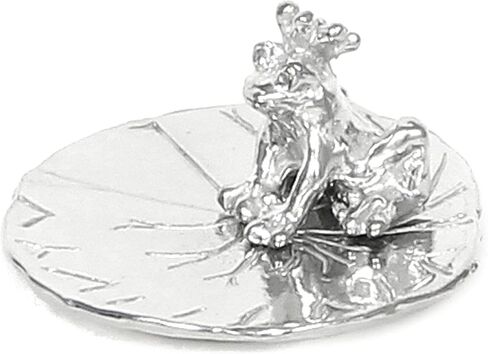 Frog Prince Ring Holder - Gift Boxed with One Kiss Can Change Everything Story Card - Handcrafted Pewter Made in USA in Kuwait