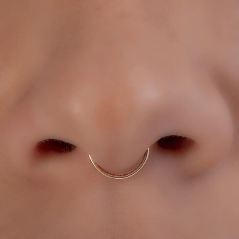 Fake Septum Ring 20 Gauge Gold Filled Faux Septum Hoop - No Piercing Needed Septum Jewelry in Saudi Arabia