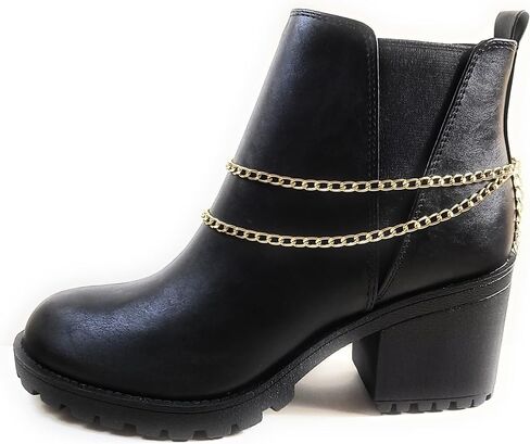 Lightweight Boot Bracelet Chain Double Large Link Gold Metal Fashion Wrap Adjustable Size 15 Inch in Saudi Arabia
