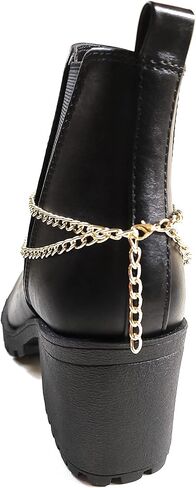 Lightweight Boot Bracelet Chain Double Large Link Gold Metal Fashion Wrap Adjustable Size 15 Inch in Saudi Arabia
