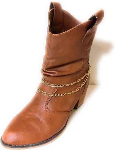 Lightweight Boot Bracelet Chain Double Large Link Gold Metal Fashion Wrap Adjustable Size 15 Inch in Saudi Arabia