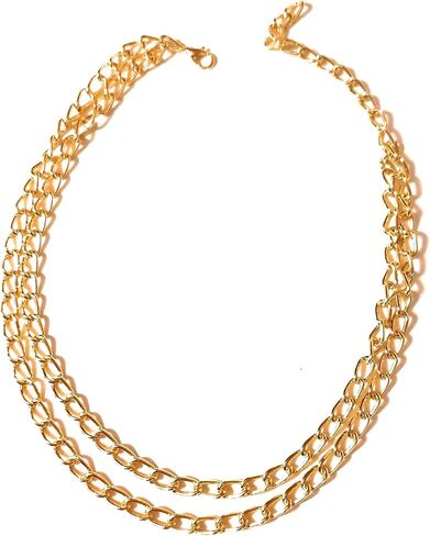 Lightweight Boot Bracelet Chain Double Large Link Gold Metal Fashion Wrap Adjustable Size 15 Inch in Saudi Arabia
