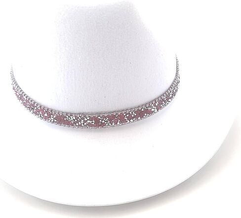 Pink Crystal Rhinestone Cowgirl Hat Band Jewelry Adjustable Size Hat Not Included in Saudi Arabia