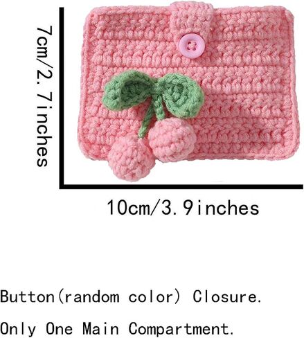 محفظة BIBITIME Crochet ID لبطاقة الائتمان ذات الأكمام الواقية ومحفظة صغيرة لتغيير العملات المعدنية (3.9 بوصة × 2.7 بوصة، أخضر فاتح) in Saudi Arabia