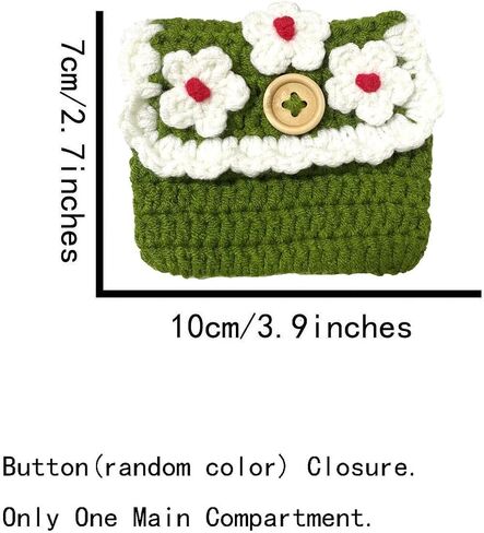BIBITIME Sunflower Crochet ID Credit Card Protective Sleeve Purse Mini Coin Changes Wallet (3.9 inches x 2.7 inches, Light Green) in Kuwait