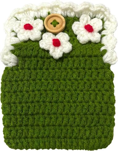 BIBITIME Sunflower Crochet ID Credit Card Protective Sleeve Purse Mini Coin Changes Wallet (3.9 inches x 2.7 inches, Light Green) in Kuwait