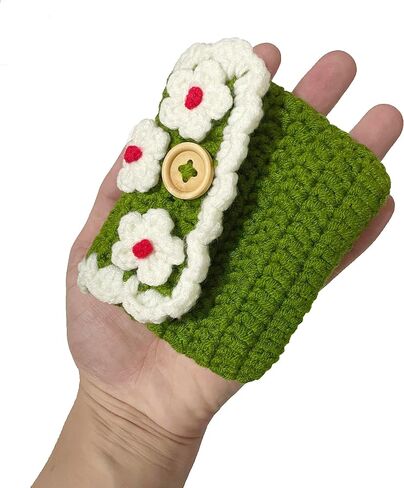 BIBITIME Sunflower Crochet ID Credit Card Protective Sleeve Purse Mini Coin Changes Wallet (3.9 inches x 2.7 inches, Light Green) in Kuwait