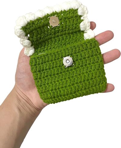 BIBITIME Sunflower Crochet ID Credit Card Protective Sleeve Purse Mini Coin Changes Wallet (3.9 inches x 2.7 inches, Light Green) in Kuwait