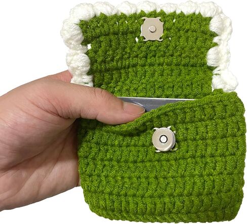 BIBITIME Sunflower Crochet ID Credit Card Protective Sleeve Purse Mini Coin Changes Wallet (3.9 inches x 2.7 inches, Light Green) in Kuwait