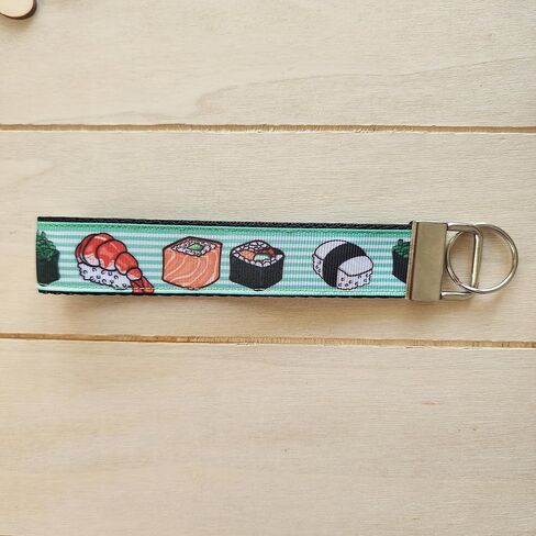 معصم سوشي لذيذ، جولي إن جي ستوديو مصنوع يدويًا، طبق ياباني مفتاح فوب، سلسلة مفاتيح طعام كرتونية للسيارة in Kuwait