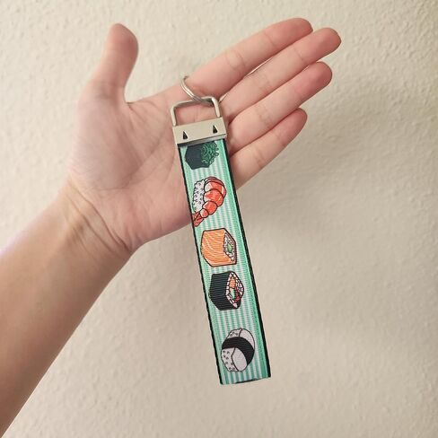معصم سوشي لذيذ، جولي إن جي ستوديو مصنوع يدويًا، طبق ياباني مفتاح فوب، سلسلة مفاتيح طعام كرتونية للسيارة in Kuwait