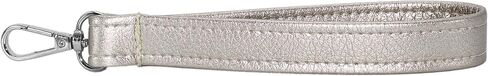 Pewter Wristlet Strap - Handbag Strap - Vegan Faux Leather - 3/4 x 6 Inch Loop With Swivel Clip - 8 Inch total Length - Handmade by Green Acorn Kitchen in Saudi Arabia