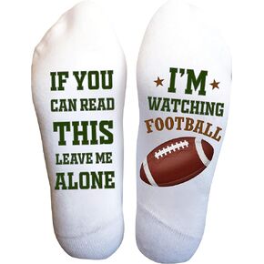 Funky Fun Socks With Sayings: Handcrafted Novelty Delights for All Ages, For Sizes 6-14, Exceptional Comfort & Durability, If You Can Read This Collection- Leave Me Alone I'm Watching Football